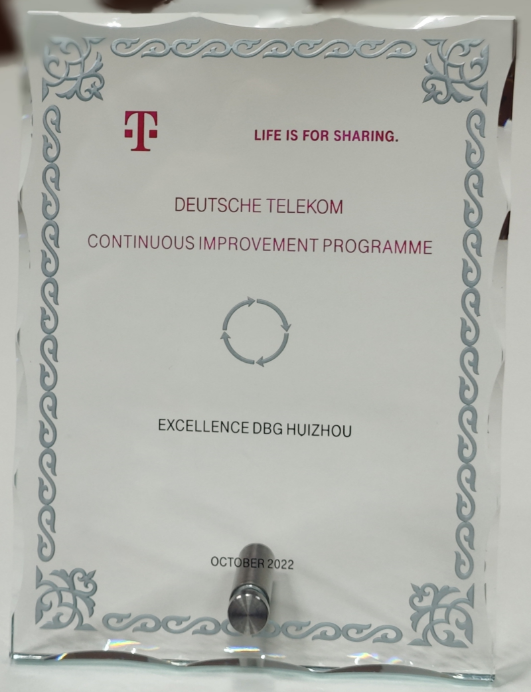 Deutsche Telekom Awarded the "Six Sigma Excellent Project Award" to DBG 德电 - Deutsche Telekom Awarded the "Six Sigma Excellent Project Award" to DBG